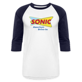 Sonic Drive In  3/4 Sleeve Raglan Shirt - white/navy