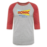 Sonic Drive In  3/4 Sleeve Raglan Shirt - heather gray/red