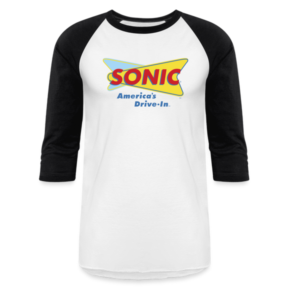 Sonic Drive In  3/4 Sleeve Raglan Shirt - white/black