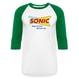 Sonic Drive In  3/4 Sleeve Raglan Shirt - white/kelly green