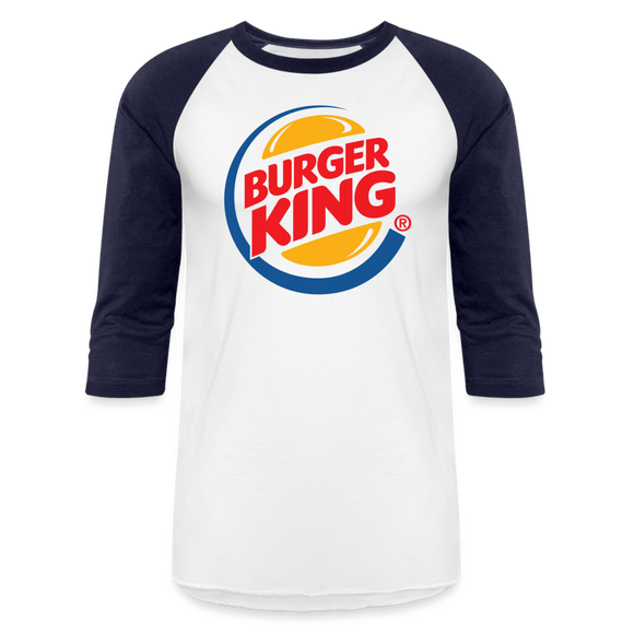 Burker King's Logo 3/4 Sleeve T-Shirts - white/navy