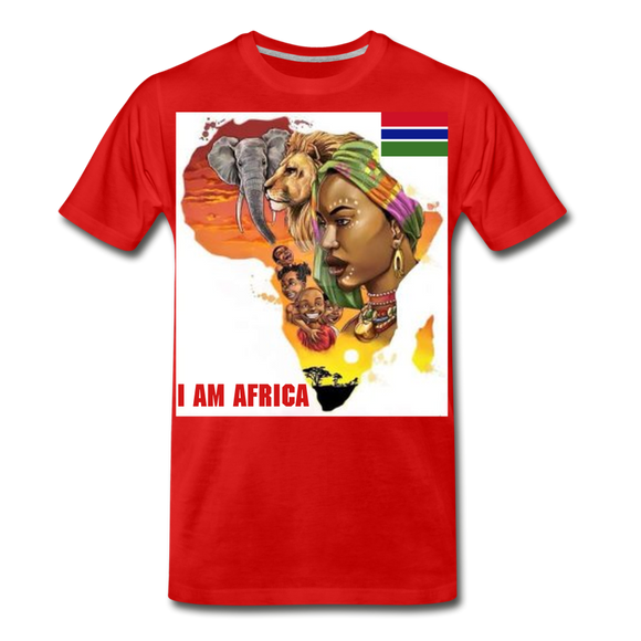 I Am Africa Men's Premium Custom T-Shirts T-Shirts - red