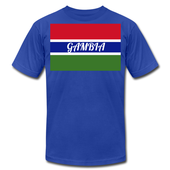 Gambian Flag Unisex Jersey T-Shirt - royal blue