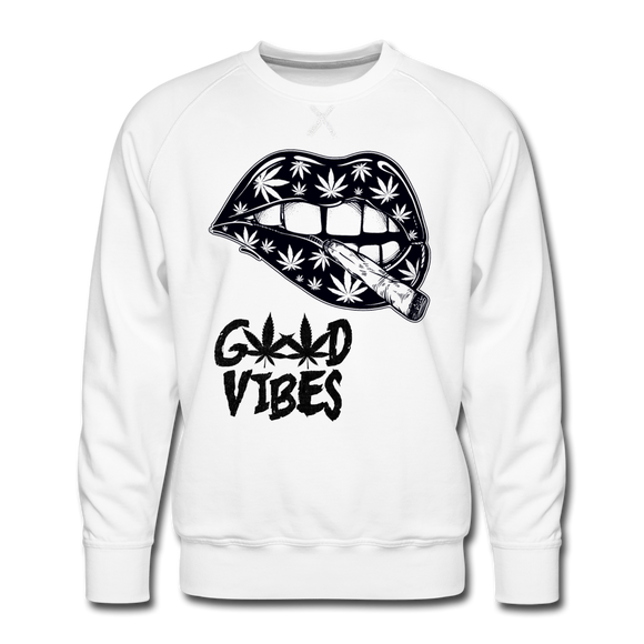 Weed Good Vibes Men’s Premium Sweatshirt - white
