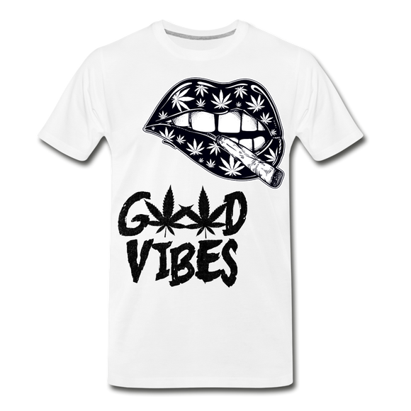 Good Vibes Cannabis 420 Men's Premium T-Shirt - white