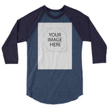 Custom image 3/4 sleeve raglan shirt