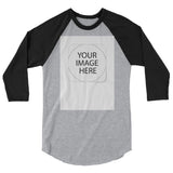 Custom image 3/4 sleeve raglan shirt