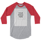 Custom image 3/4 sleeve raglan shirt