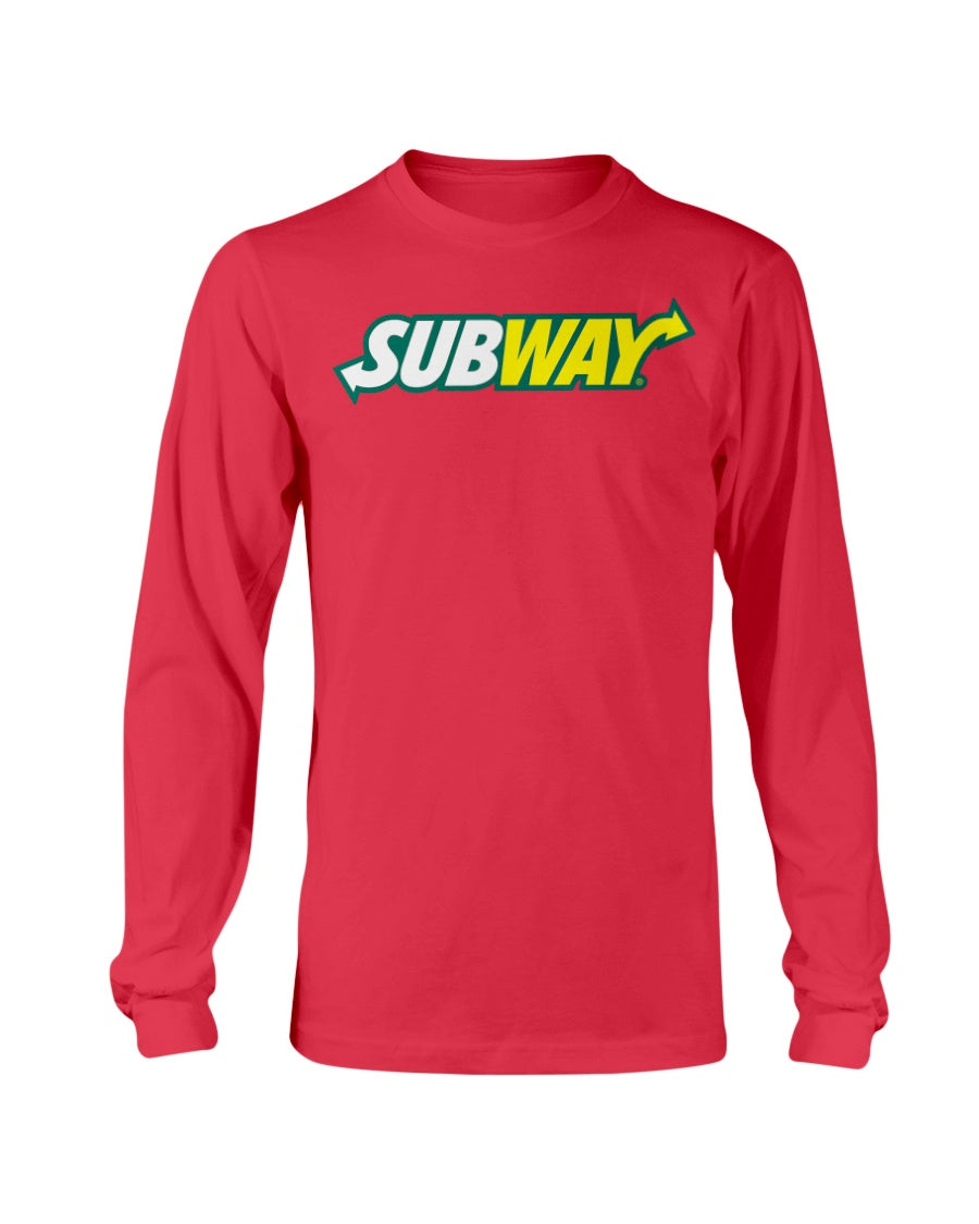 Fuel Subway Logo Gildan Long Sleeve T-Shirt Orange / M