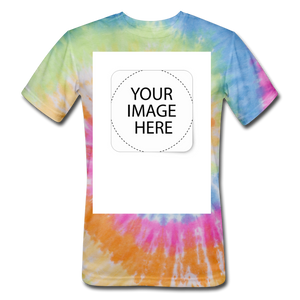 Custom Image Unisex Tie Dye T-Shirt - rainbow