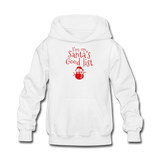 I'm on Santa's Good List Kids' Hoodie - white