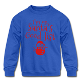 I'm on Santa's Good List Kids' Crewneck Sweatshirt - royal blue