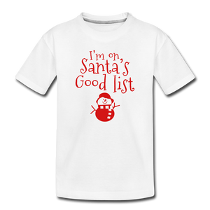 I'm on Santa's Good List Kids' Premium T-Shirt - white