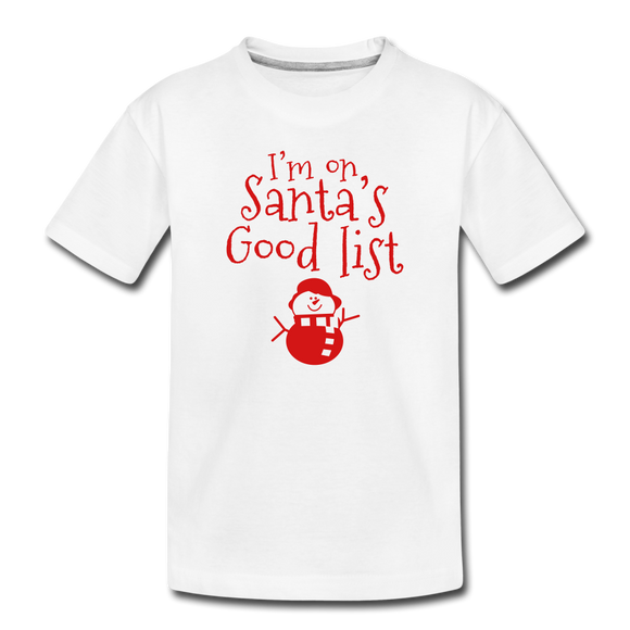 I'm on Santa's Good List Kids' Premium T-Shirt - white