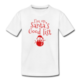 I'm on Santa's Good List Kids' Premium T-Shirt - white