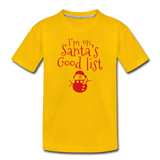 I'm on Santa's Good List Kids' Premium T-Shirt - sun yellow