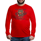 Beard Pride Men's Premium Long Sleeve T-Shirt - red