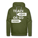 Train Hard Men’s Premium Hoodie - olive green