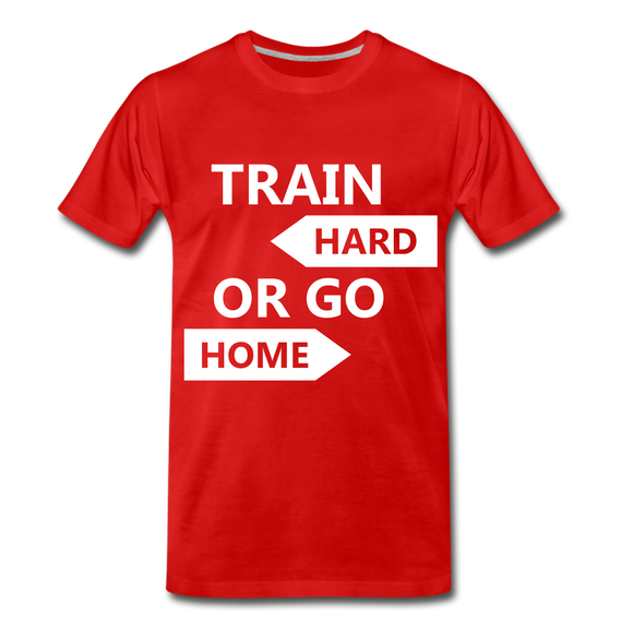 Train Hard Men's Premium T-Shirt - red