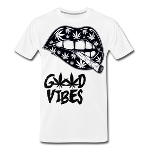 Weed Good Vibes Men's Premium T-Shirt - white