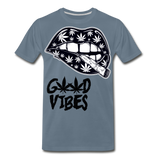 Weed Good Vibes Men's Premium T-Shirt - steel blue