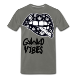 Weed Good Vibes Men's Premium T-Shirt - asphalt gray