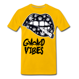 Weed Good Vibes Men's Premium T-Shirt - sun yellow