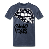 Weed Good Vibes Men's Premium T-Shirt - heather blue