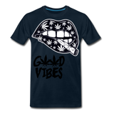 Weed Good Vibes Men's Premium T-Shirt - deep navy