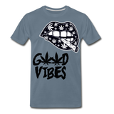 Good Vibes Cannabis 420 Men's Premium T-Shirt - steel blue