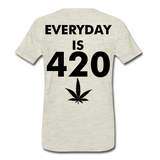 Good Vibes Cannabis 420 Men's Premium T-Shirt - heather oatmeal