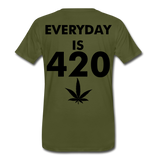 Good Vibes Cannabis 420 Men's Premium T-Shirt - olive green